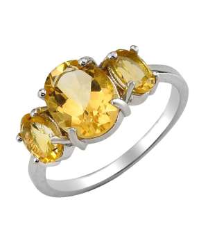 Серебряное кольцо с цитрином – Mirserebra925.ru