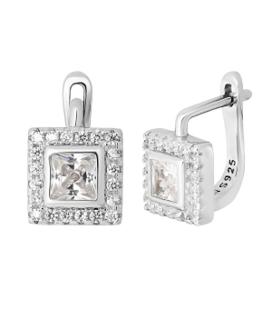 Серебряные серьги с цирконом ‒ Mirserebra925.ru