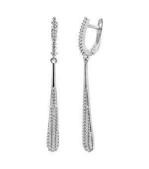 Серебряные серьги с цирконом ‒ Mirserebra925.ru