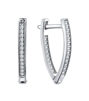 Серебряные серьги с цирконом ‒ Mirserebra925.ru