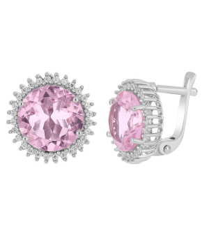 Серебряные серьги с морганитом – Mirserebra925.ru