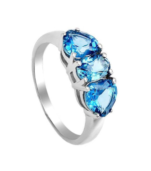 Серебряное кольцо с лондон топазом кварц ‒ Mirserebra925.ru