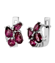 Серебряные серьги с родолитом – Mirserebra925.ru