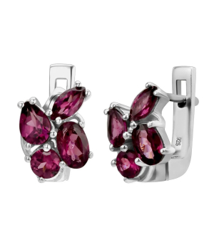 Серебряные серьги с родолитом – Mirserebra925.ru