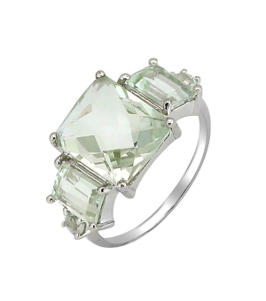 Серебряное кольцо с зеленым аметистом – Mirserebra925.ru