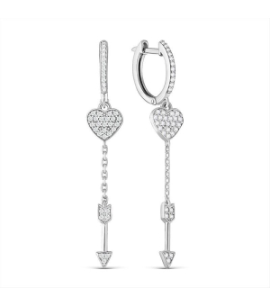 Серебряные серьги с цирконом ‒ Mirserebra925.ru