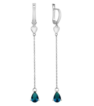 Серебряные серьги с лондон топазом кварц ‒ Mirserebra925.ru