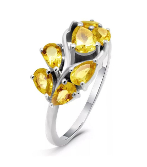 Серебряное кольцо с цитрином – Mirserebra925.ru