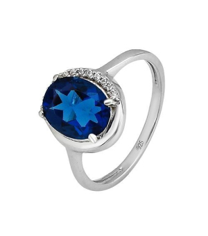 Серебряное кольцо с лондон топазом кварц ‒ Mirserebra925.ru