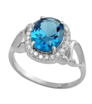 Серебряное кольцо с лондон топазом кварц ‒ Mirserebra925.ru