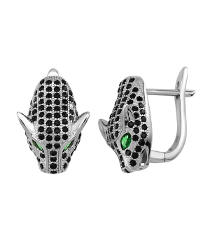 Серебряные серьги с цирконом ‒ Mirserebra925.ru