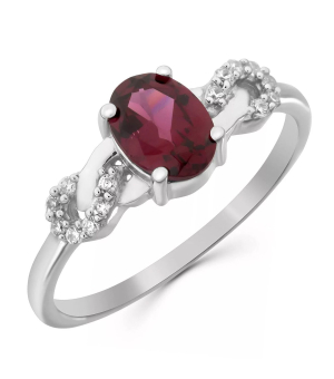 Серебряное кольцо с родолитом – Mirserebra925.ru