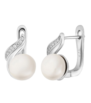 Серебряные серьги с жемчугом ‒ Mirserebra925.ru