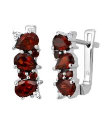 Серебряные серьги с гранатом – Mirserebra925.ru