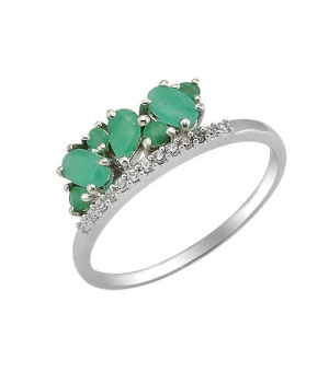 Серебряное кольцо с изумрудом – Mirserebra925.ru