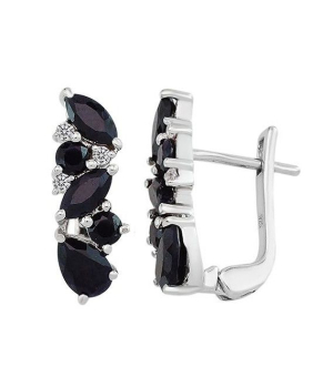 Серебряные серьги с сапфиром – Mirserebra925.ru