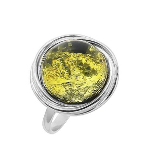 Серебряное кольцо с янтарем ‒ Mirserebra925.ru