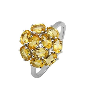 Серебряное кольцо с цитрином – Mirserebra925.ru