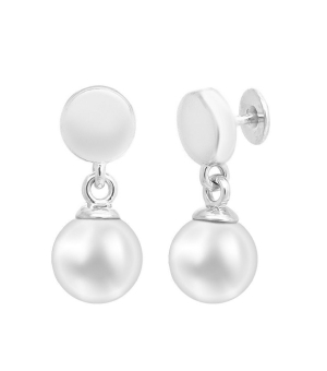 Серебряные серьги с жемчугом swarovsk ‒ Mirserebra925.ru