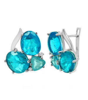 Серебряные серьги с турмалином ‒ Mirserebra925.ru