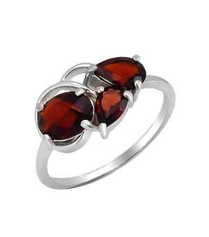 Серебряное кольцо с гранатом – Mirserebra925.ru