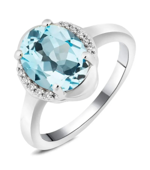 Серебряное кольцо с топазом ‒ Mirserebra925.ru