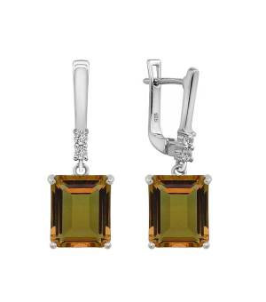 Серебряные серьги с султанитом ‒ Mirserebra925.ru