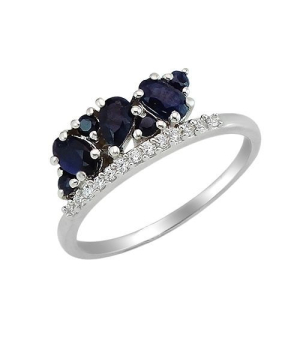 Серебряное кольцо с сапфиром – Mirserebra925.ru