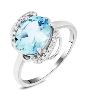 Серебряное кольцо с топазом ‒ Mirserebra925.ru