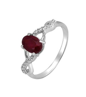 Серебряное кольцо с рубином – Mirserebra925.ru