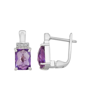 Серебряные серьги с аметистом ‒ Mirserebra925.ru