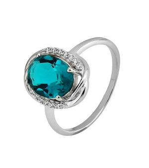 Серебряное кольцо с аквамарином ‒ Mirserebra925.ru