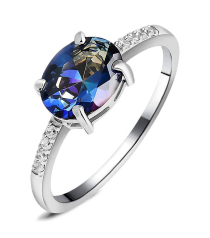 Серебряное кольцо с мистик кварцем ‒ Mirserebra925.ru