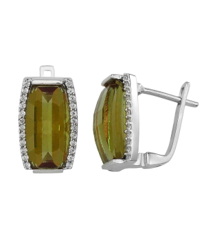 Серебряные серьги с султанитом ‒ Mirserebra925.ru