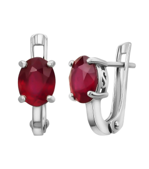 Серебряные серьги с рубином – Mirserebra925.ru