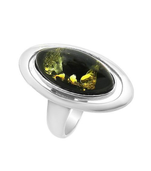 Серебряное кольцо с янтарем ‒ Mirserebra925.ru