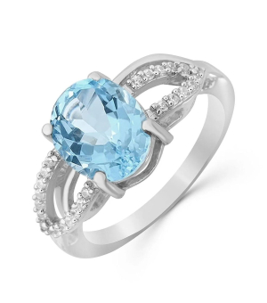 Серебряное кольцо с топазом ‒ Mirserebra925.ru