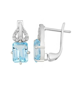 Серебряные серьги с топазом ‒ Mirserebra925.ru