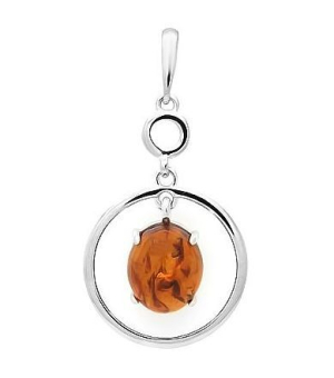 Серебряная подвеска с янтарем ‒ Mirserebra925.ru