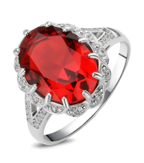 Серебряное кольцо с рубином – Mirserebra925.ru