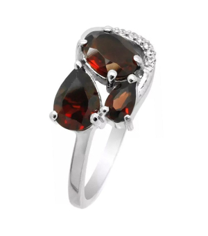 Серебряное кольцо с гранатом – Mirserebra925.ru