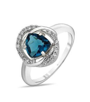 Серебряное кольцо с лондон топазом кварц ‒ Mirserebra925.ru