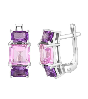 Серебряные серьги микс камней – Mirserebra925.ru