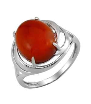 Серебряное кольцо с сердоликом ‒ Mirserebra925.ru