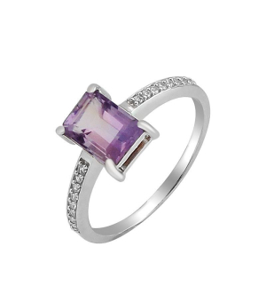 Серебряное кольцо с аметистом ‒ Mirserebra925.ru