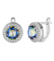 Серебряные серьги с мистик кварцем ‒ Mirserebra925.ru