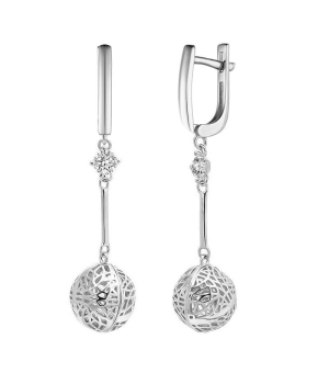 Серебряные серьги с цирконом ‒ Mirserebra925.ru