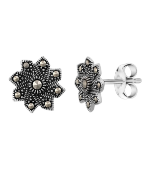 Серебряные серьги с марказитом ‒ Mirserebra925.ru