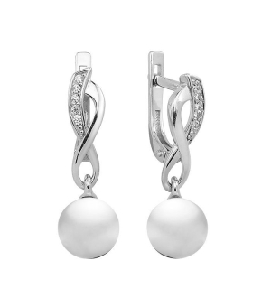 Серебряные серьги с жемчугом ‒ Mirserebra925.ru