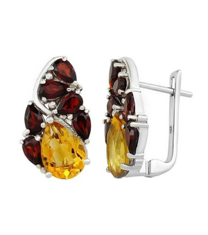 Серебряные серьги микс камней – Mirserebra925.ru